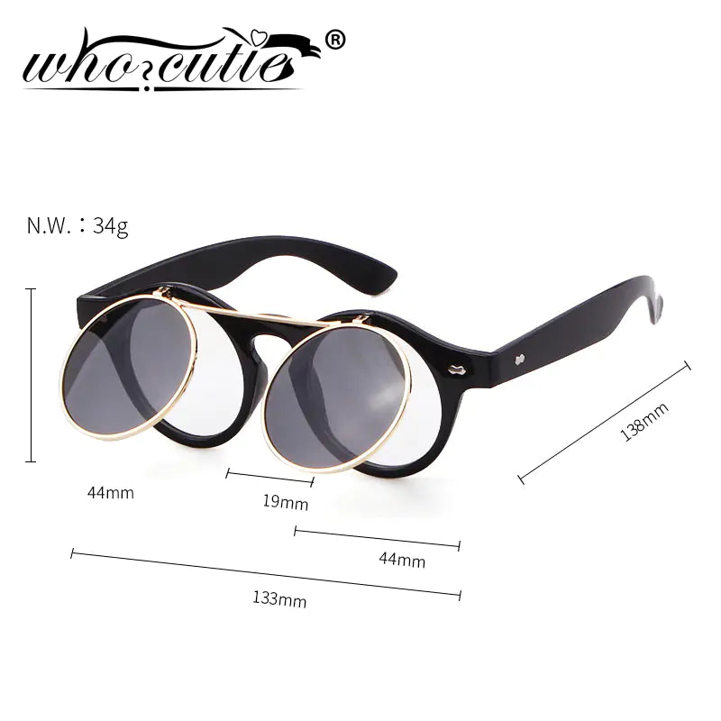 Round Flip Up Sunglasses - High Trend Coture