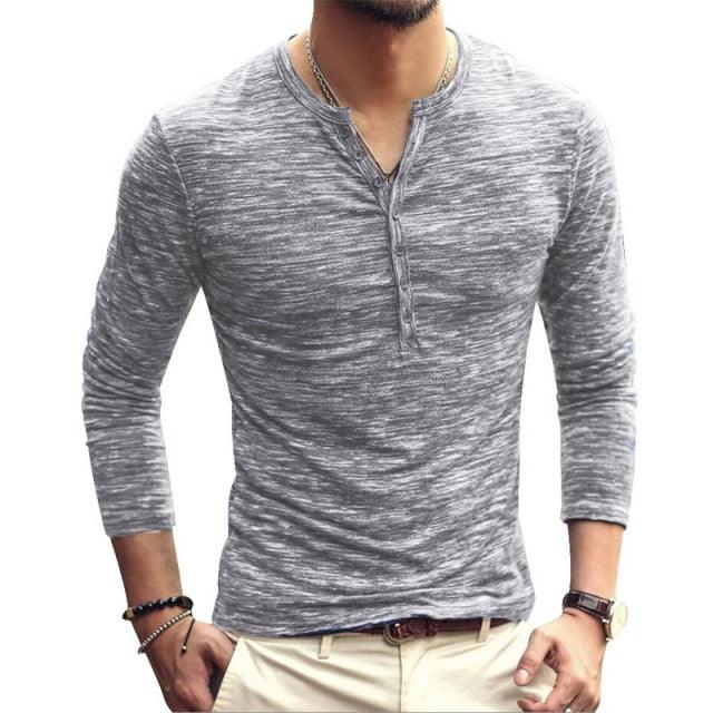 Camiseta Henley Hombre con Botones - High Trend Coture
