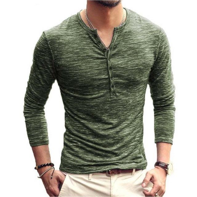 Camiseta Henley Hombre con Botones - High Trend Coture