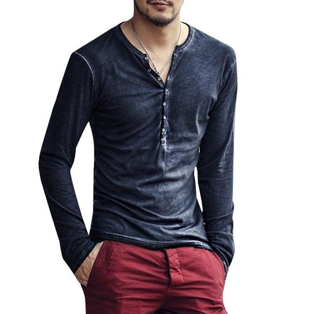 Camiseta Henley Hombre con Botones - High Trend Coture
