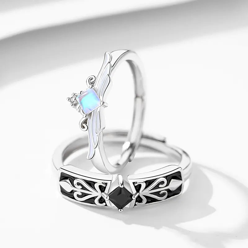 Knight Guardian Princess Crown Couple Rings - High Trend Coture