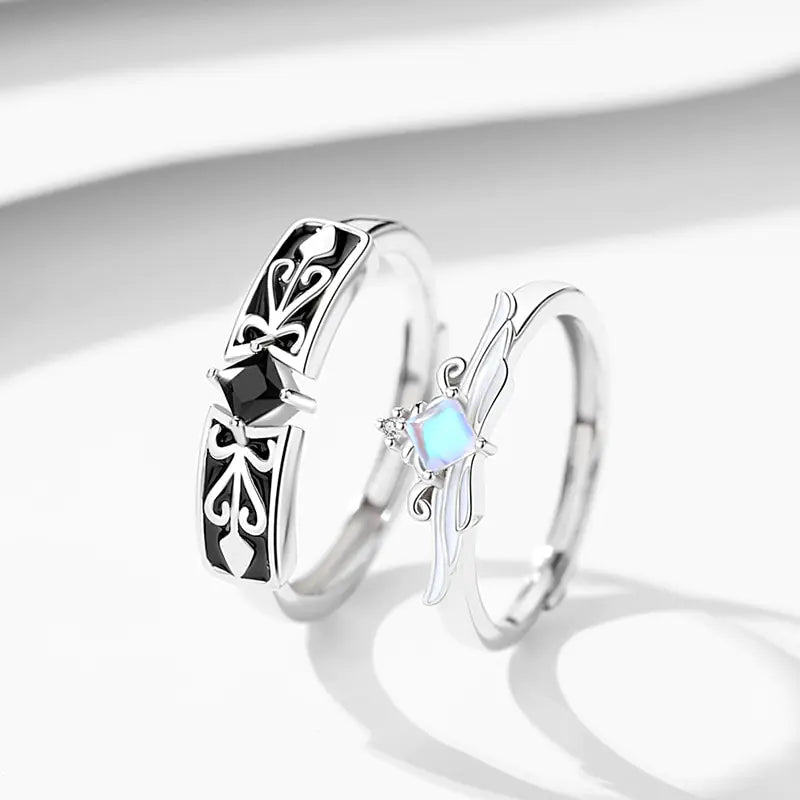 Knight Guardian Princess Crown Couple Rings - High Trend Coture