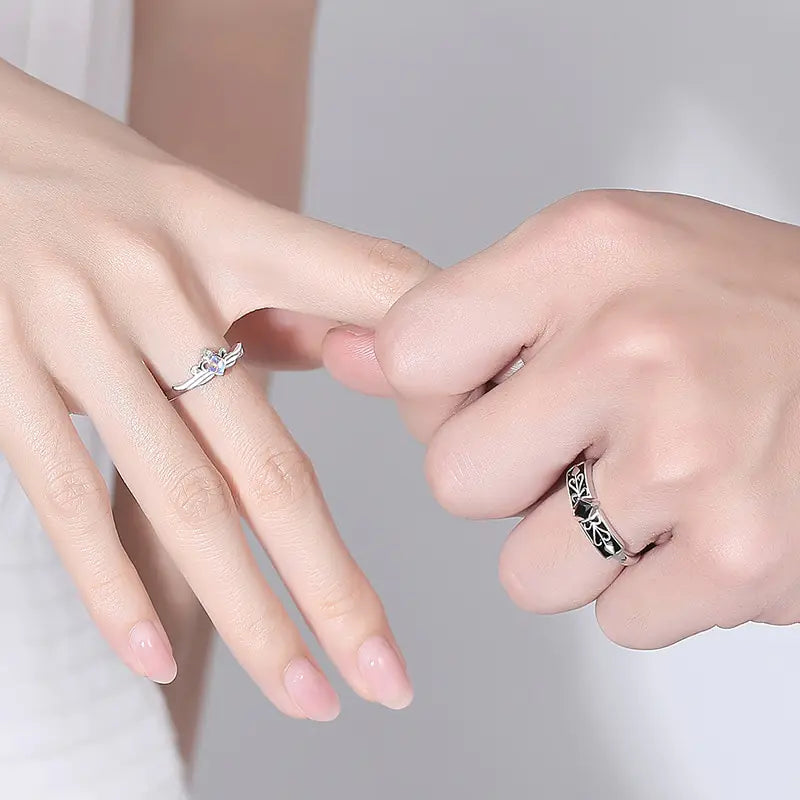 Knight Guardian Princess Crown Couple Rings - High Trend Coture