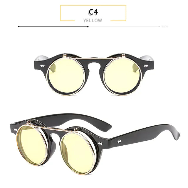 Round Flip Up Sunglasses - High Trend Coture