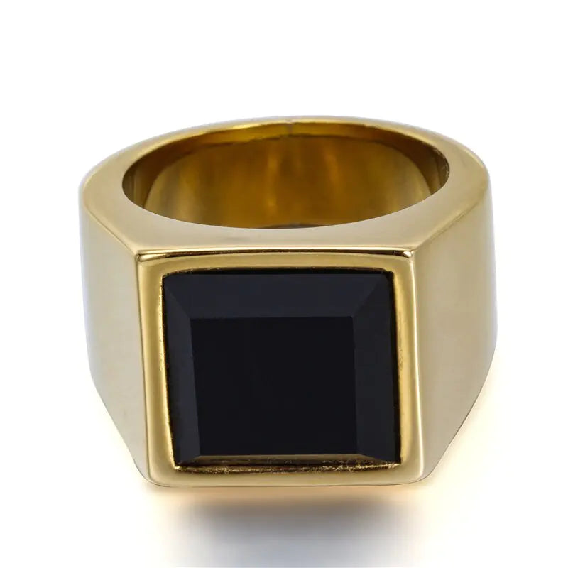 ZORCVENS Black Stone Rings for Men - High Trend Coture