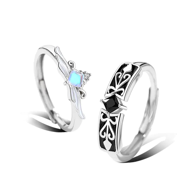 Knight Guardian Princess Crown Couple Rings - High Trend Coture