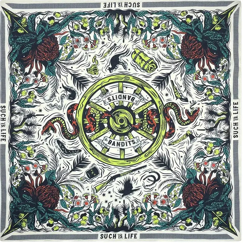 Bandana Cuadrada de Algodón con Estampado Hip Hop Skull Unisex