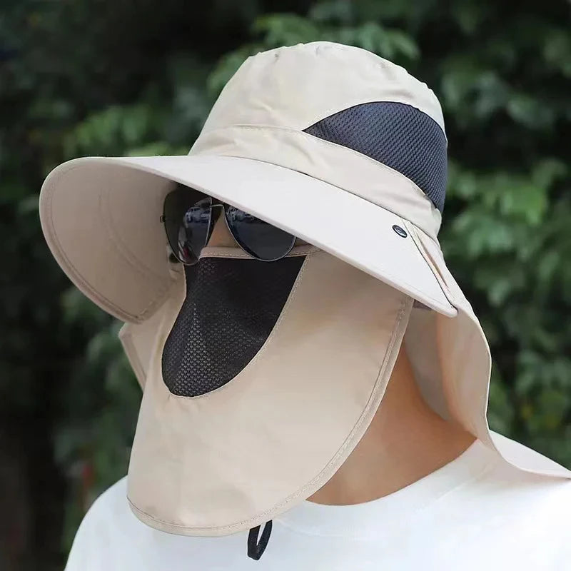 Sombrero Outdoor de Pesca para Hombre con Ala Ancha y Protección Solar UV