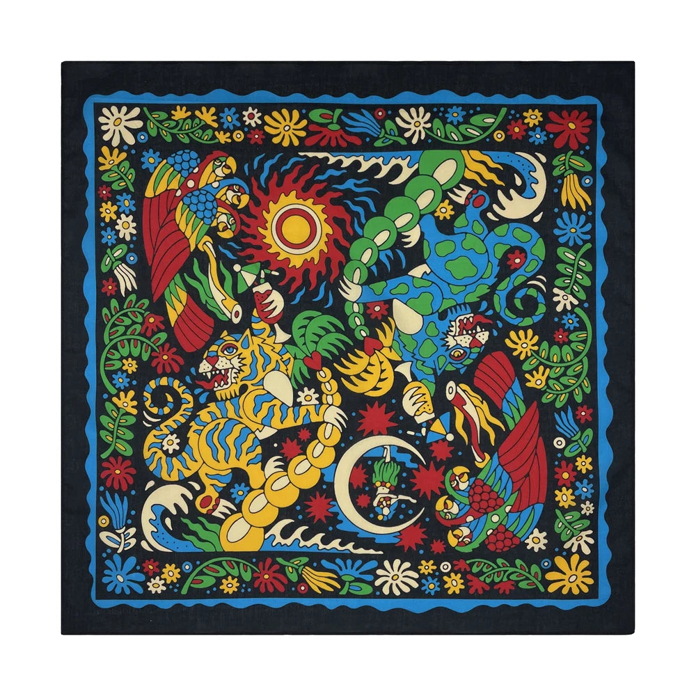 Bandana Cuadrada de Algodón con Estampado Hip Hop Skull Unisex