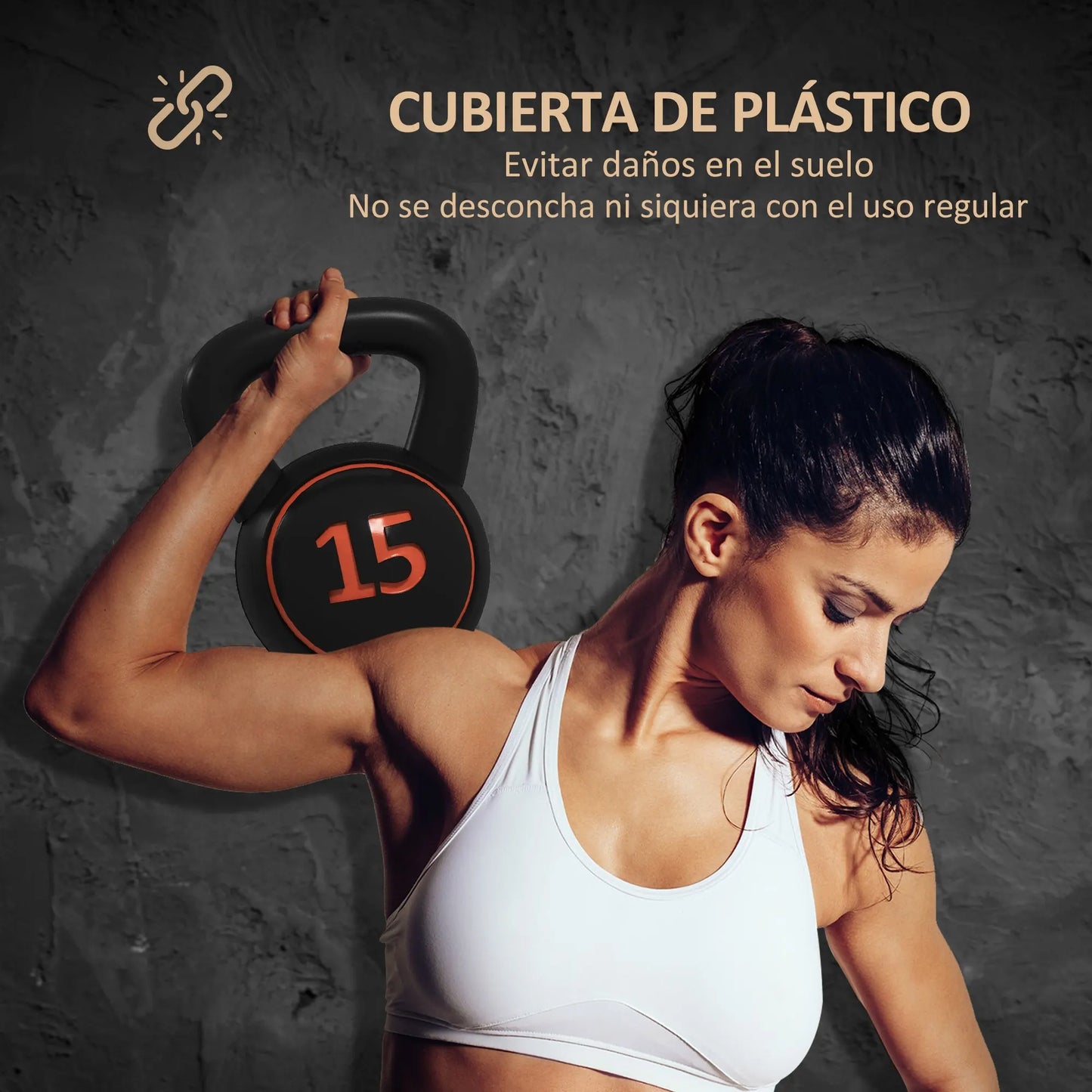 Set de Pesas Rusas 2,2kg 4,5kg 6,8kg Fitness Kettlebell Rellenas de Arena con Mango Ancho Antideslizante para Entrenamiento