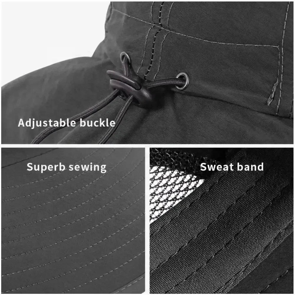 Sombrero de Ala Ancha Unisex con Flap y Protección Solar UPF 50+ | Outdoor