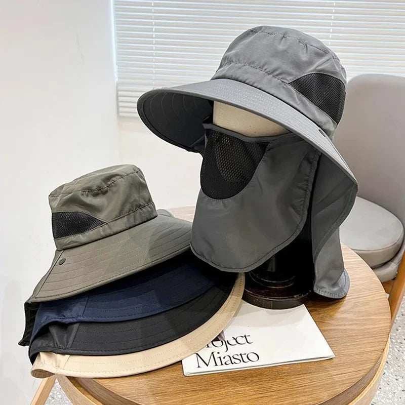 Sombrero Outdoor de Pesca para Hombre con Ala Ancha y Protección Solar UV