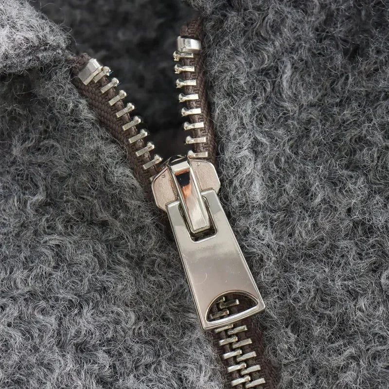 Chaqueta Corta para Mujer de Entretiempo con Bolsillos Gris solido