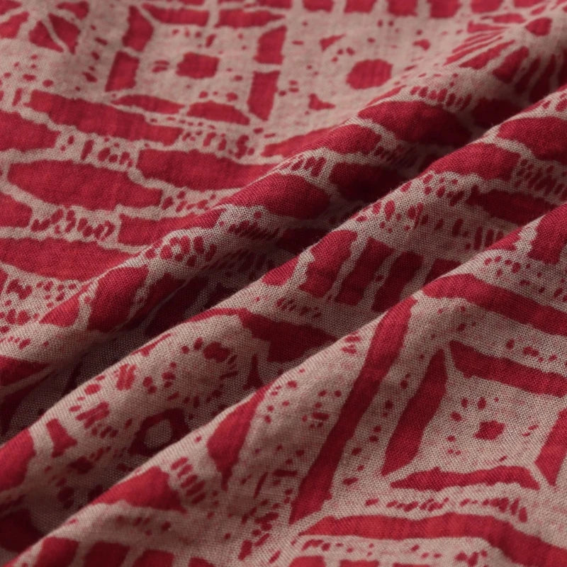 Camisa de Manga Corta para Hombre con Estampado Étnico de Algodón - High Trend Coture