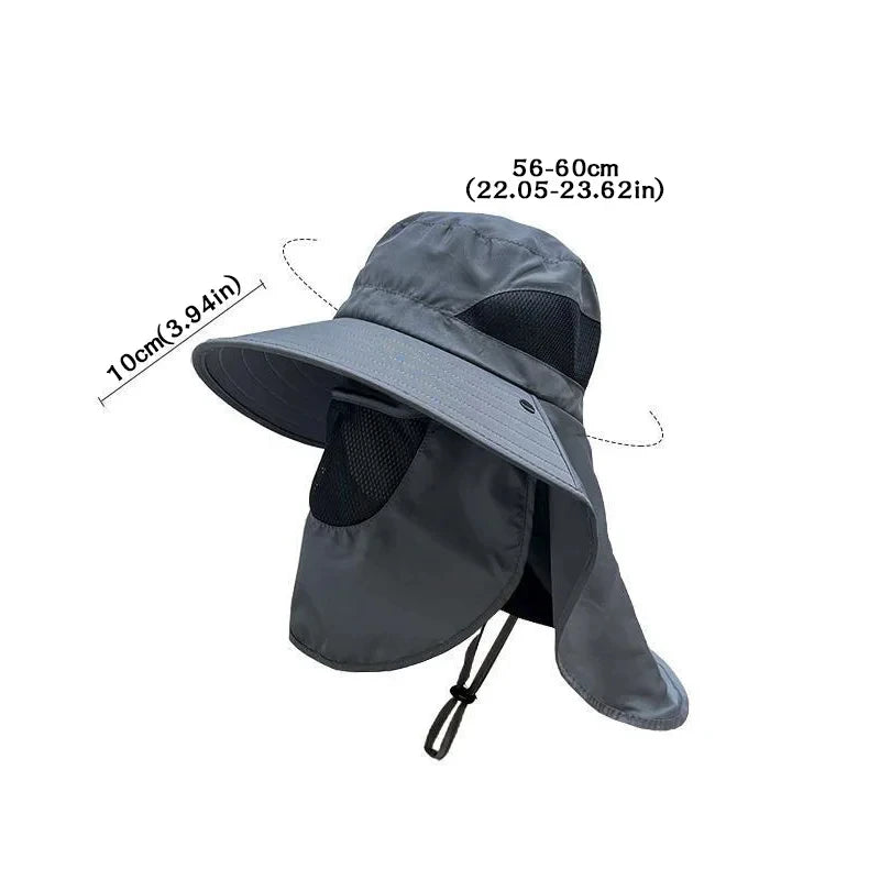 Sombrero Outdoor de Pesca para Hombre con Ala Ancha y Protección Solar UV