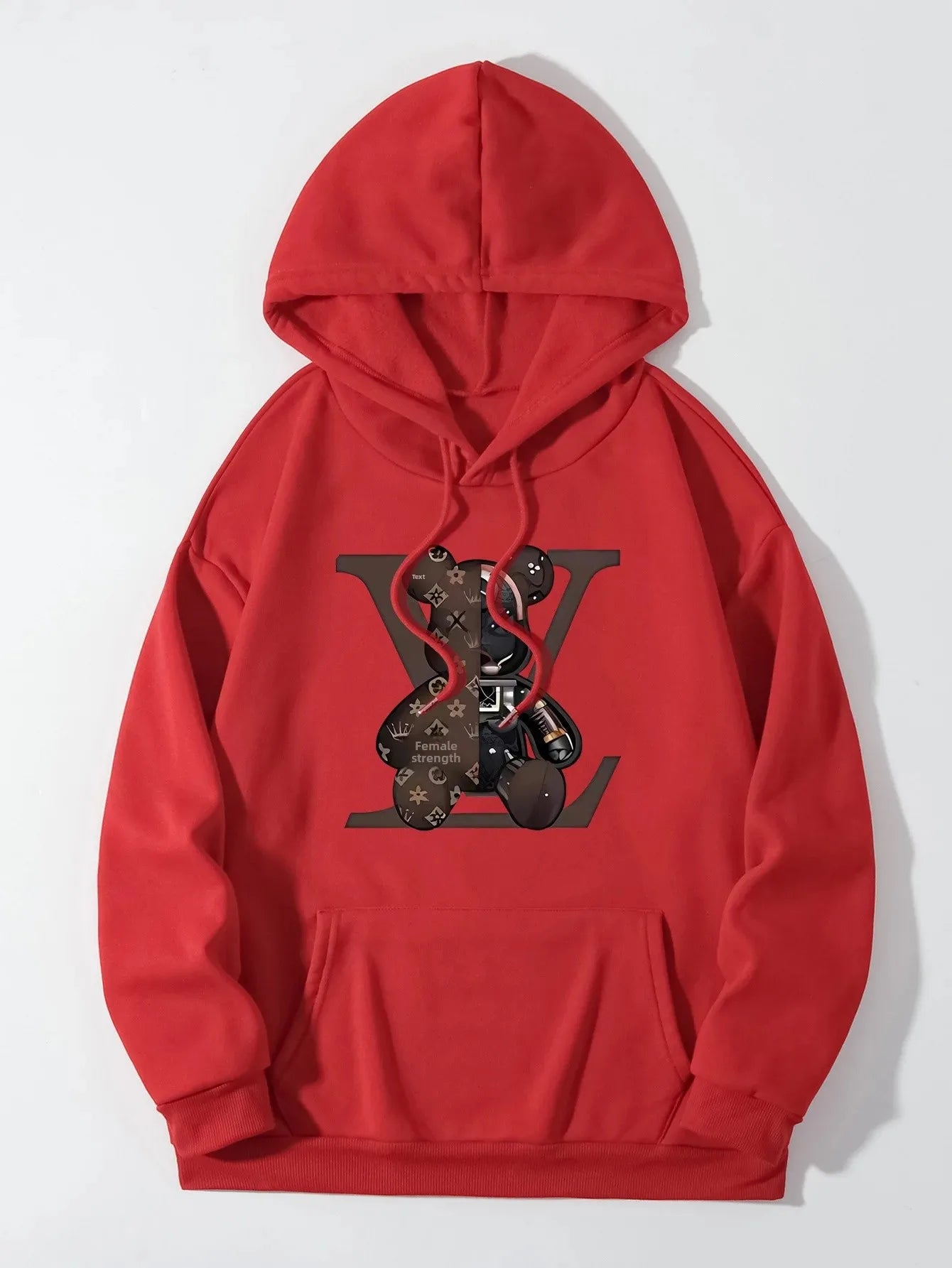 Sudadera Unisex de Algodón con Estampado de Oso Estilo Vuiton
