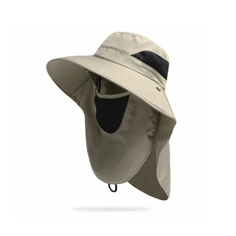 Sombrero Outdoor de Pesca para Hombre con Ala Ancha y Protección Solar UV