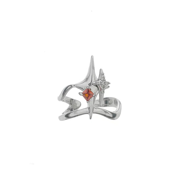 Delicate Zircon Red Square Crystal Rings - High Trend Coture