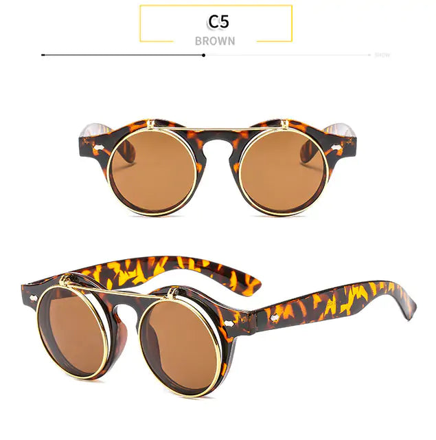 Round Flip Up Sunglasses - High Trend Coture