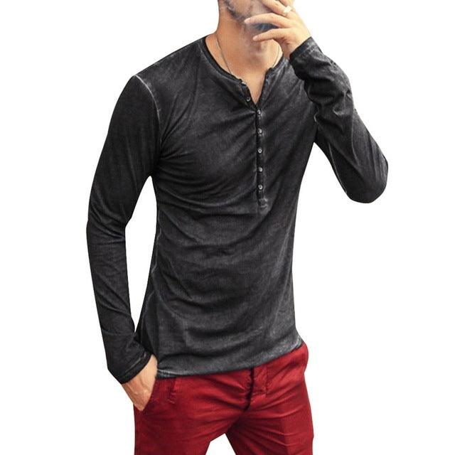 Camiseta Henley Hombre con Botones - High Trend Coture