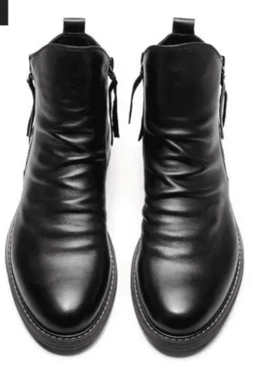 Botas de Piel Vintage para Hombre con Cremallera