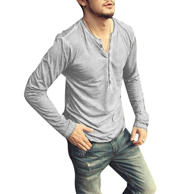 Camiseta Henley Hombre con Botones - High Trend Coture