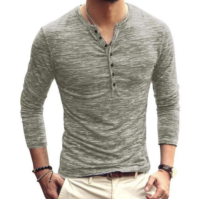 Camiseta Henley Hombre con Botones - High Trend Coture