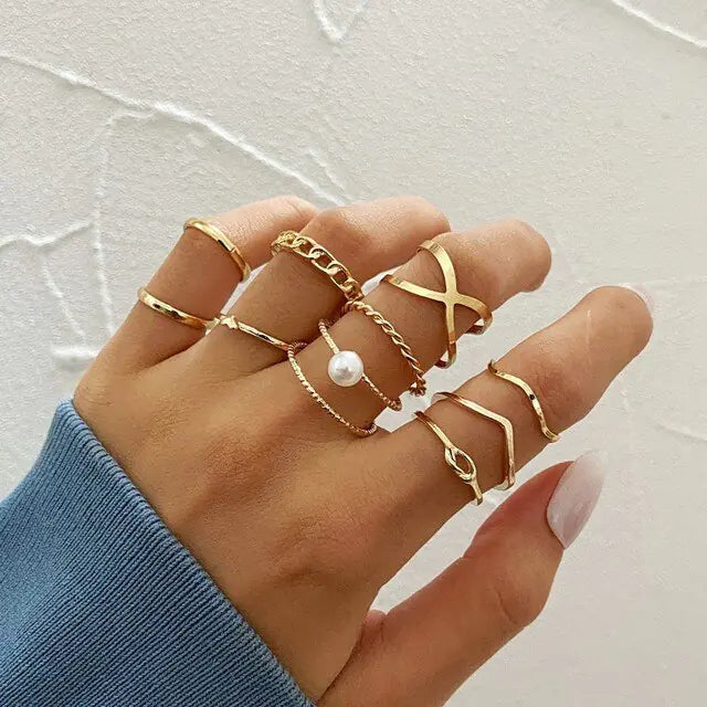 Geometric Infinity Rings Set - High Trend Coture