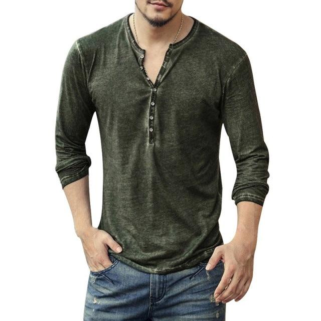 Camiseta Henley Hombre con Botones - High Trend Coture
