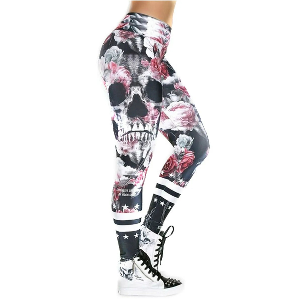 Leggings con Estampado 3D de Cabeza de Calavera - High Trend Coture