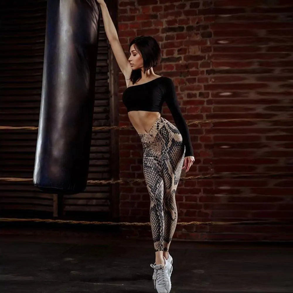Leggings con Estampado de Serpiente Animal Print - High Trend Coture