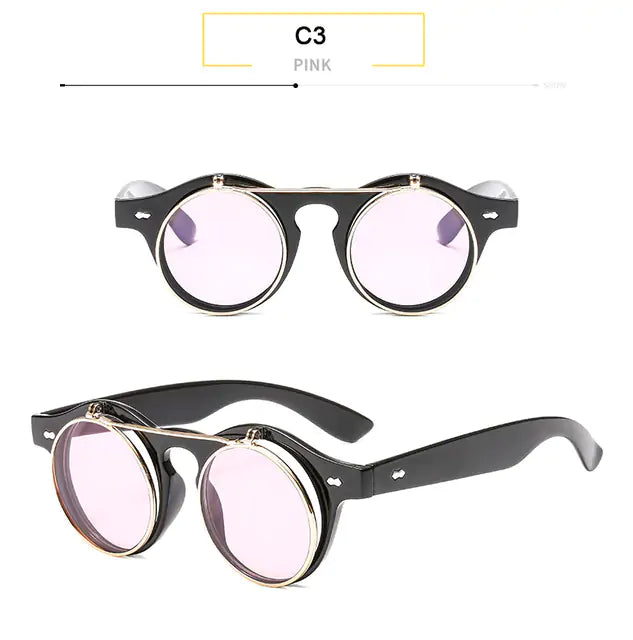 Round Flip Up Sunglasses - High Trend Coture