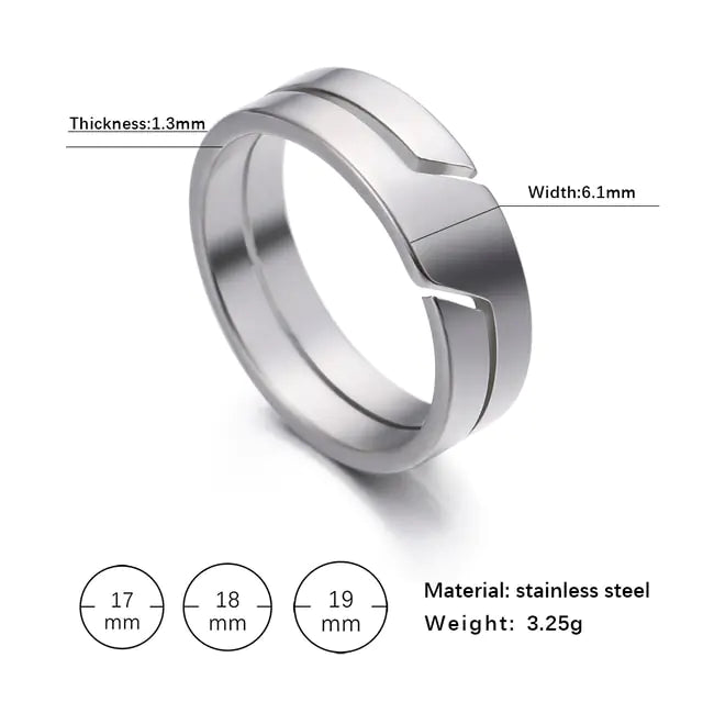 Silver Color Unisex Stainless Rings - High Trend Coture