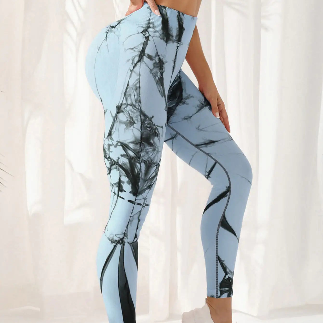 Leggings de Yoga Tie-Dye de Cintura Alta - High Trend Coture