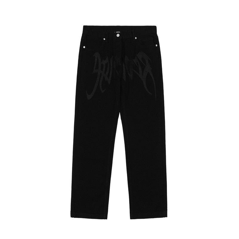 Pantalones vaqueros anchos hombre bordados - High Trend Coture