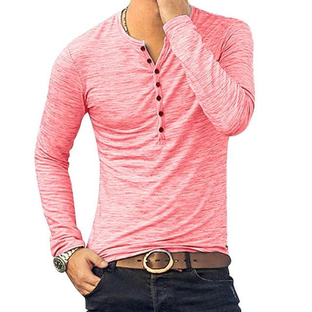 Camiseta Henley Hombre con Botones - High Trend Coture