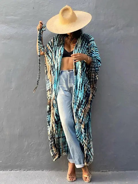 Kimono de Playa Cover Up Estampado - High Trend Coture