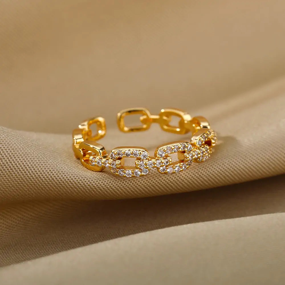 Classic Twist Chain Open Rings - High Trend Coture