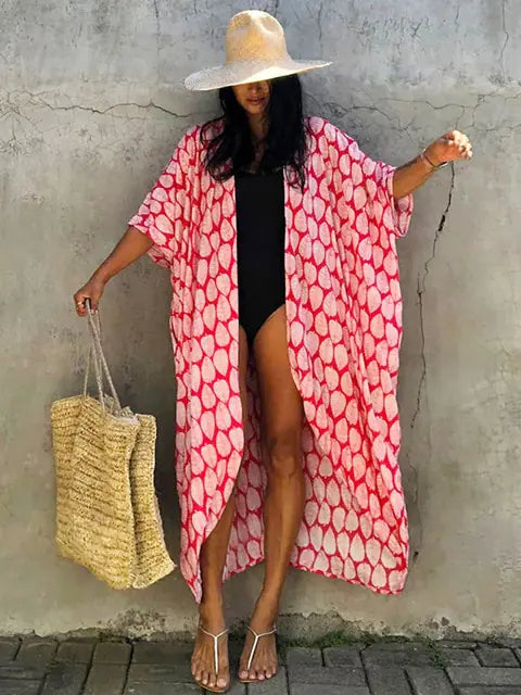 Kimono de Playa Cover Up Estampado - High Trend Coture