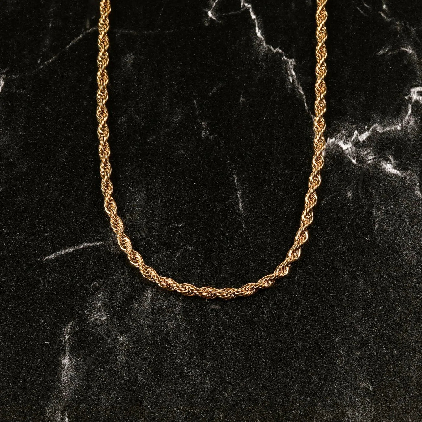 Gold Plated 5mm Rope Chain Necklace - High Trend Coture