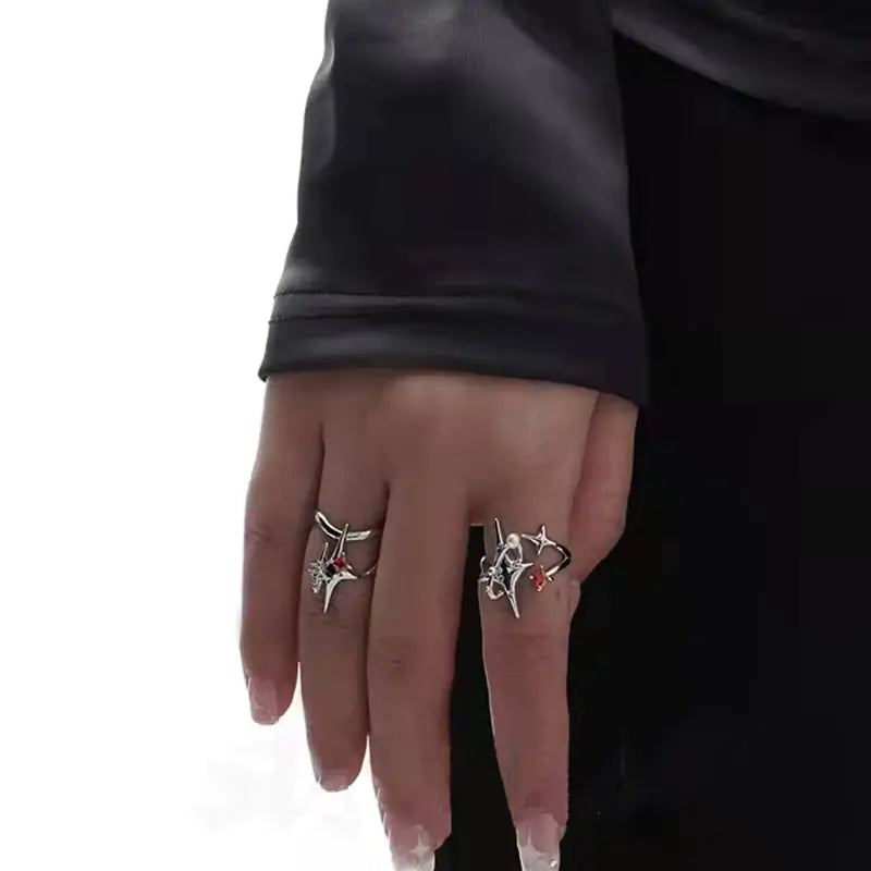 Delicate Zircon Red Square Crystal Rings - High Trend Coture