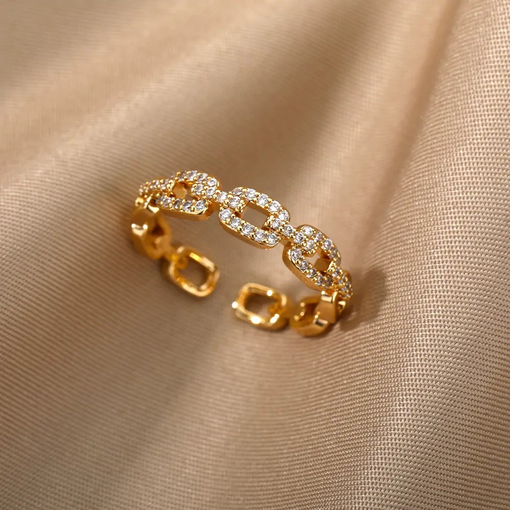 Classic Twist Chain Open Rings - High Trend Coture