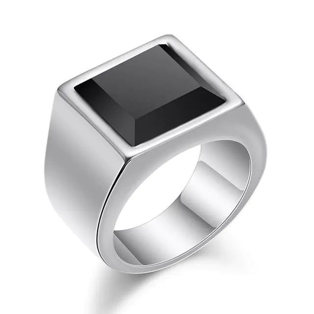 ZORCVENS Black Stone Rings for Men - High Trend Coture