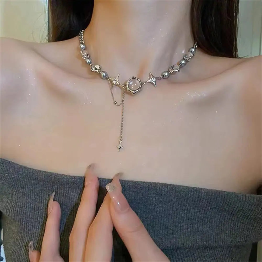 Star Geometric Crystal Chain Necklaces - High Trend Coture