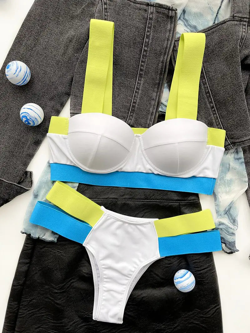 Bikini Patchwork Sexy Diversos Colores - High Trend Coture