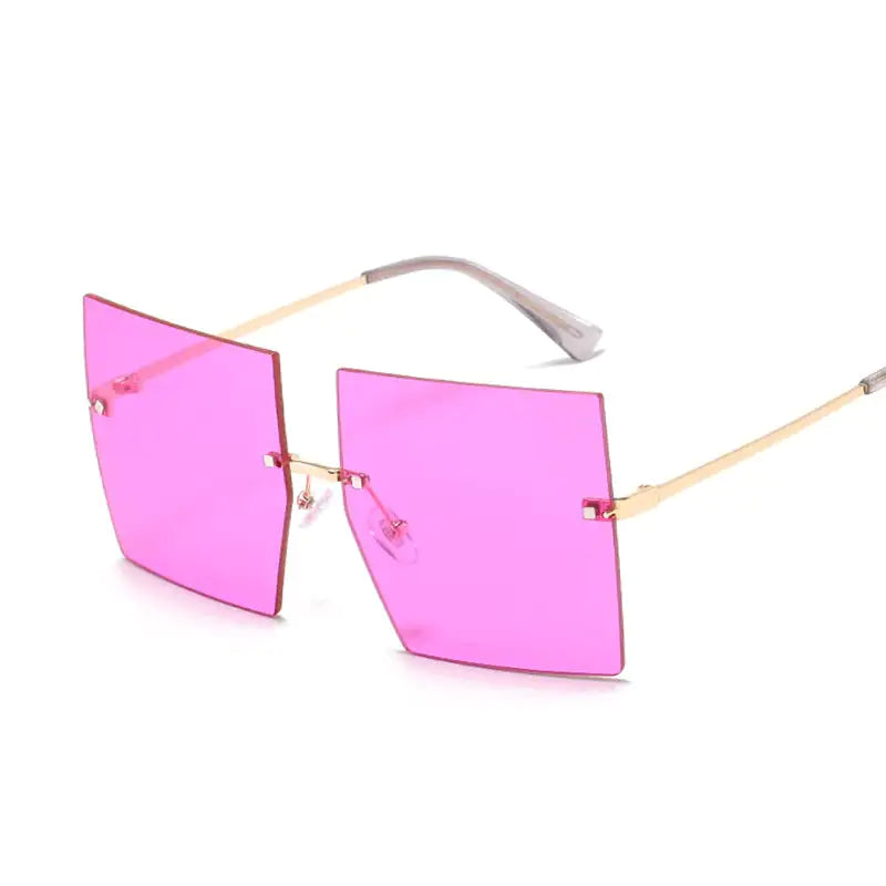 Oversized Rimless Square Sunglasses - High Trend Coture