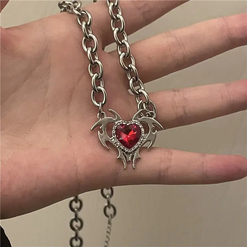 Red Crystal Pendant Necklace - High Trend Coture
