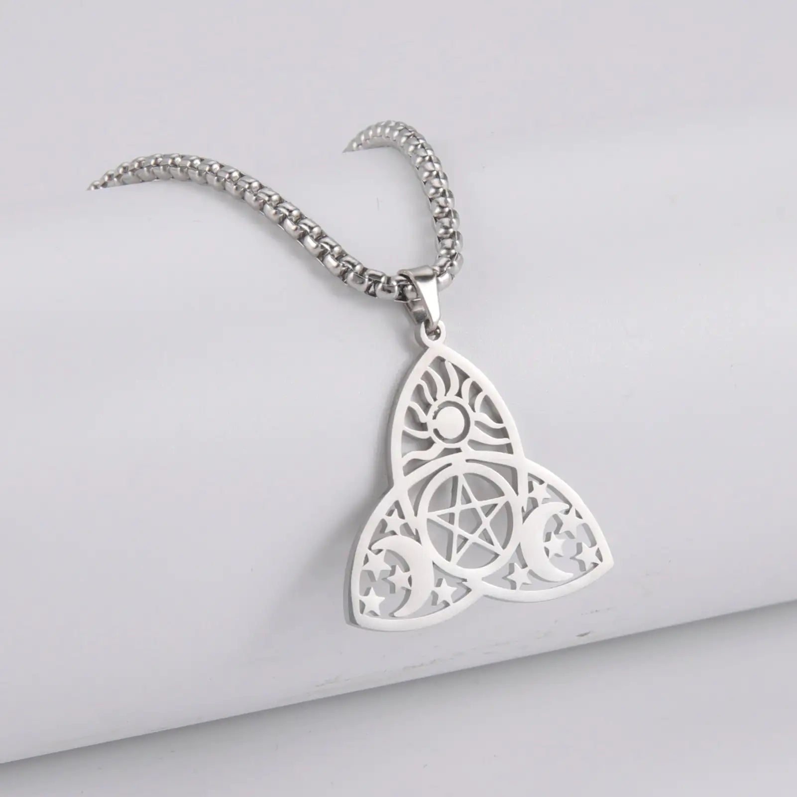 Triquetra Moon Pentagram Necklaces - High Trend Coture