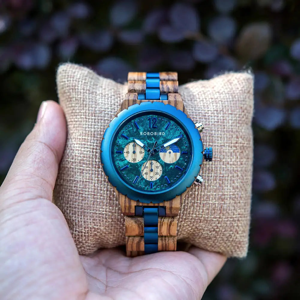 Luxury Wooden Chronograph Watch for Men - High Trend Coture