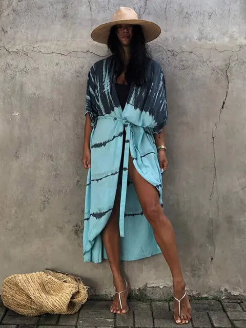 Kimono de Playa Cover Up Estampado - High Trend Coture